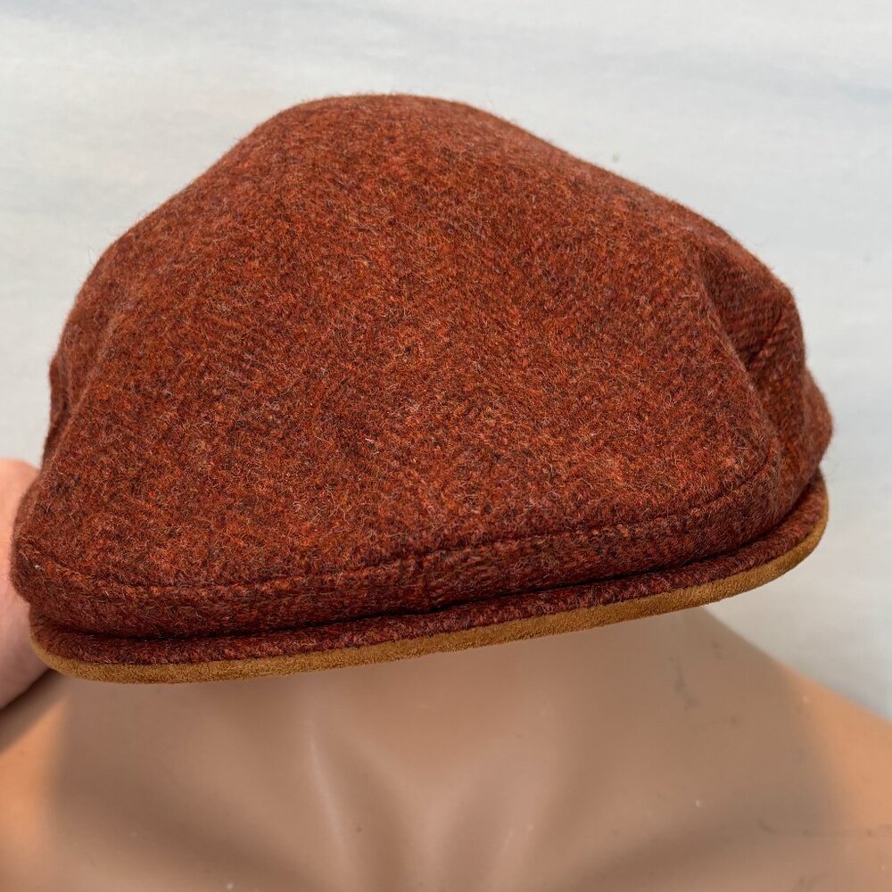 Mens Goorin Brothers wool blend orange/tan flat cap size small